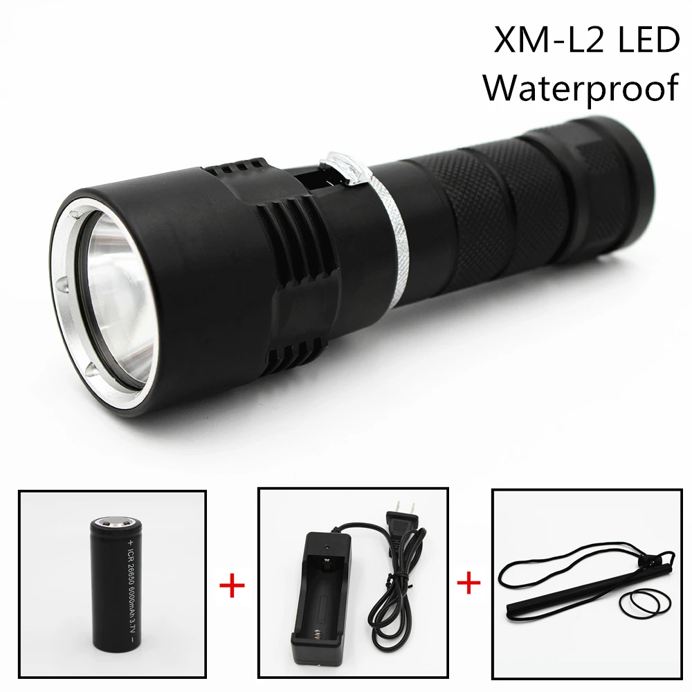 1000LM LED XM-L T6 Diving Flashlight Underwater 100M Torch Flashlamp AC Charger 26650 battery
1000LM LED XM-L T6 Diving Flashlight Underwater 100M Torch Flashlamp AC Charger 26650 battery