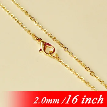 Fashion 2mm Flat Cable Jewelry Links With Lobster Clasps DIY Gold Color 16" For Metal Necklace Chains Pendants Findings Bulk
Fashion 2mm Flat Cable Jewelry Links With Lobster Clasps DIY Gold Color 16" For Metal Necklace Chains Pendants Findings Bulk