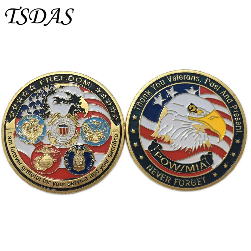 Round Gold Plated Coin America POW&MIA Great Nation Never Forget Commemorative Coin
Round Gold Plated Coin America POW&MIA Great Nation Never Forget Commemorative Coin
