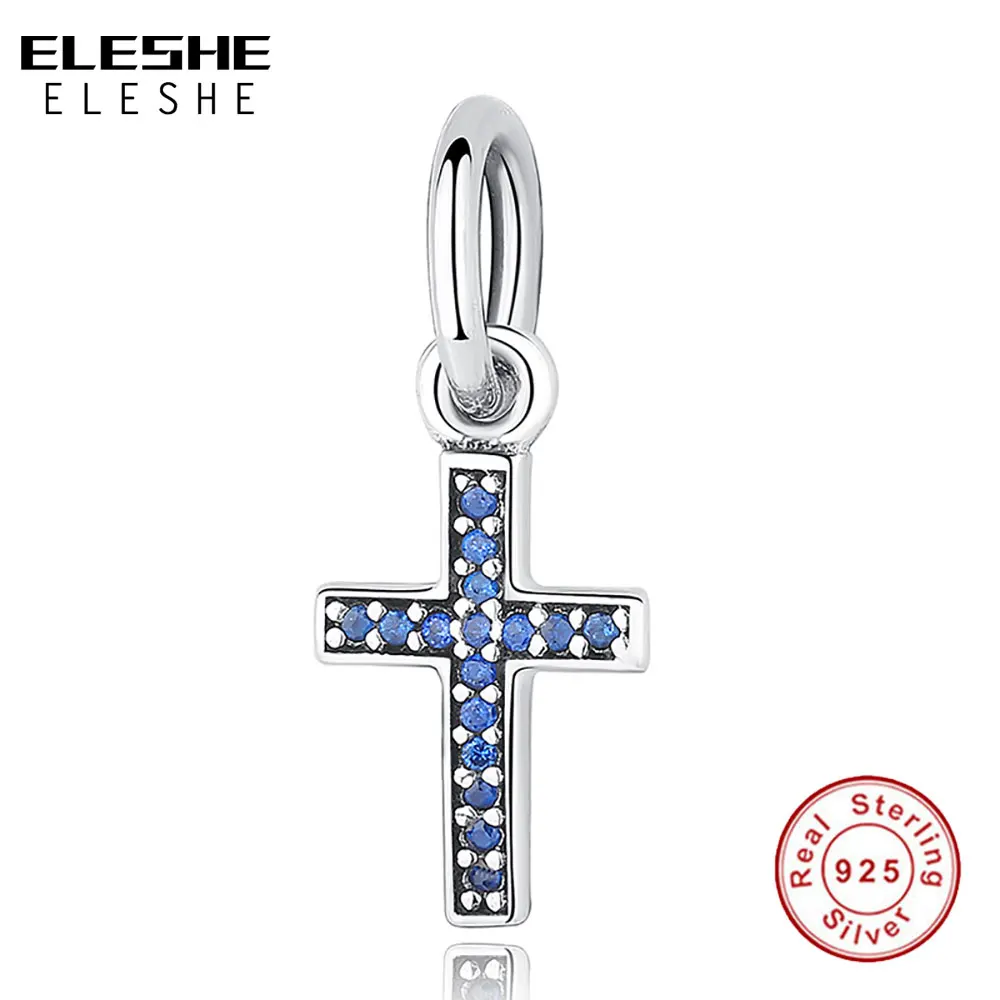 ELESHE Blue Clear CZ Cross Silver Beads Fit Original Charms Bracelet Sterling Silver 925 DIY Beads for Jewelry Making
ELESHE Blue Clear CZ Cross Silver Beads Fit Original Charms Bracelet Sterling Silver 925 DIY Beads for Jewelry Making