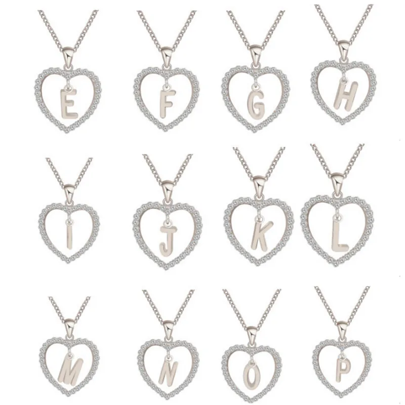 Hot 1PC Crystal Heart Silver Rose Gold Adjustable Simple Necklace For Women Girls 26Letters Pendant Couple gifts
Hot 1PC Crystal Heart Silver Rose Gold Adjustable Simple Necklace For Women Girls 26Letters Pendant Couple gifts