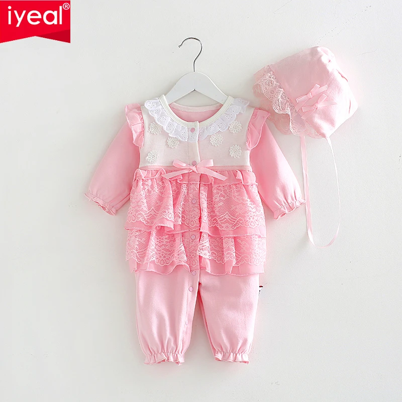 IYEAL 2018 Newborn Baby Girl Clothes Lace Floral Infant Princess Jumpsuit Cotton Baby Romper With Hats for 0-12 Months 2PCS/Set
IYEAL 2018 Newborn Baby Girl Clothes Lace Floral Infant Princess Jumpsuit Cotton Baby Romper With Hats for 0-12 Months 2PCS/Set