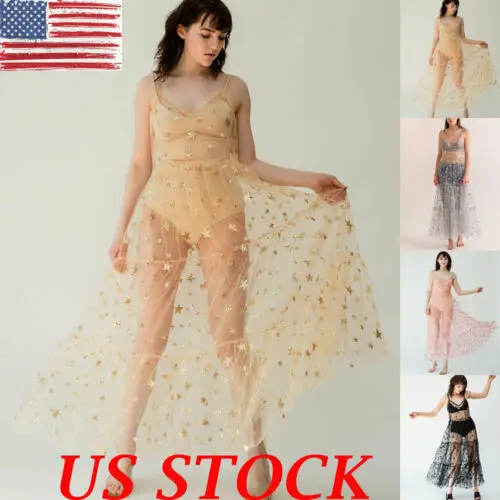 2019 Womens Mesh Sheer Maxi Star Dress Bikini Cover Up Swimwear Summer Outwear V Neck
2019 Womens Mesh Sheer Maxi Star Dress Bikini Cover Up Swimwear Summer Outwear V Neck