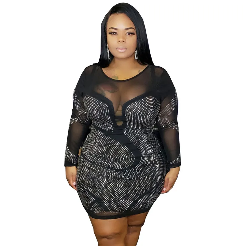 Autumn Fashion Women's Tight Fitting Sexy Dress Long Sleeves Round Neck Bag Hips Hot Drilling Dress Mini Solid Color Plus Size
Autumn Fashion Women's Tight Fitting Sexy Dress Long Sleeves Round Neck Bag Hips Hot Drilling Dress Mini Solid Color Plus Size
