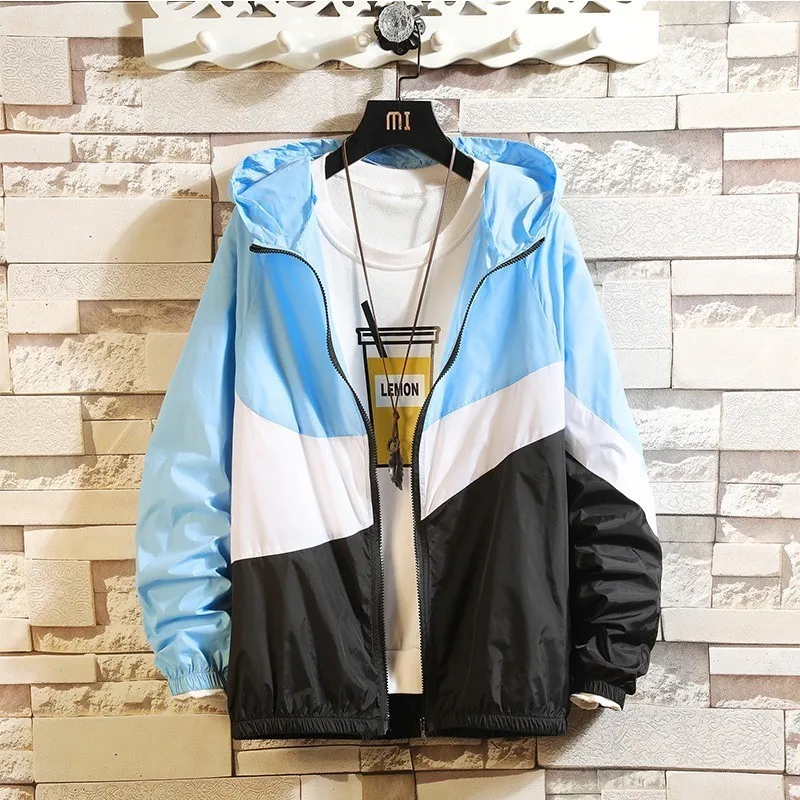Casual Male Sun Protection Clothing Fashion Splice Thin Jackets Men Summer Hooded Jacket Chaqueta Hombre Streetwear Windbreaker
Casual Male Sun Protection Clothing Fashion Splice Thin Jackets Men Summer Hooded Jacket Chaqueta Hombre Streetwear Windbreaker