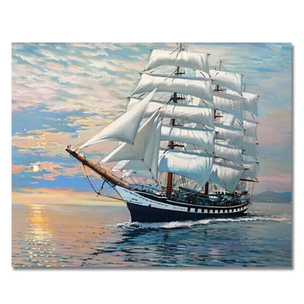 WONZOM Seascape Paint By Numbers Sailboat Oil Painting On Canvas With Frame Home Decor Wall Art For Living Room Acrylic Paint 
WONZOM Seascape Paint By Numbers Sailboat Oil Painting On Canvas With Frame Home Decor Wall Art For Living Room Acrylic Paint