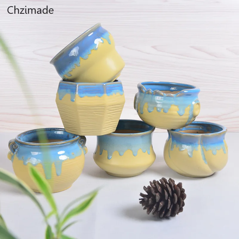 Chzimade Ceramics Chinese Bonsai Flower Pot For Plants Round Succulent Glazed Planter Flowerpot Home Decoration
Chzimade Ceramics Chinese Bonsai Flower Pot For Plants Round Succulent Glazed Planter Flowerpot Home Decoration