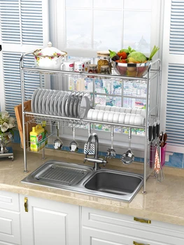304 Stainless Steel Bowl Rack Sink Drainage Rack Kitchen Shelf Articles Storage Rack Sink Hanging Bowl Rack
304 Stainless Steel Bowl Rack Sink Drainage Rack Kitchen Shelf Articles Storage Rack Sink Hanging Bowl Rack