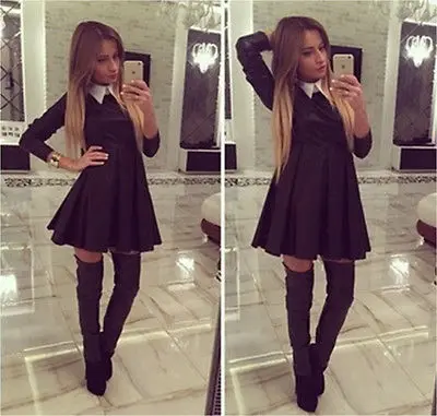 New Arrival Sexy Women 2016 Fashion Long Sleeve Mini Dress Basic Pure Color Peter Pan Collar Classic Dress Long Sexy Vestidos
New Arrival Sexy Women 2016 Fashion Long Sleeve Mini Dress Basic Pure Color Peter Pan Collar Classic Dress Long Sexy Vestidos