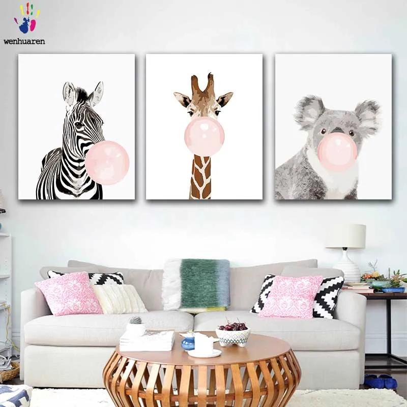 DIY Coloring paint by numbers Animal blowing pink bubbles figure paintings by numbers with kits 40x50 framed decor three pieces
DIY Coloring paint by numbers Animal blowing pink bubbles figure paintings by numbers with kits 40x50 framed decor three pieces