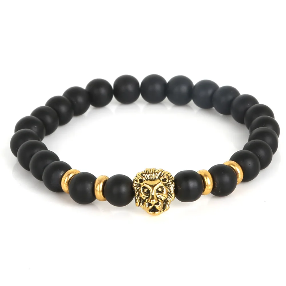 Wholesale Antique Gold Color Leo Lion Head Buddha Stone Bracelet Black Natural Matte Bracelets For Men Women Pulseras Hombre
Wholesale Antique Gold Color Leo Lion Head Buddha Stone Bracelet Black Natural Matte Bracelets For Men Women Pulseras Hombre