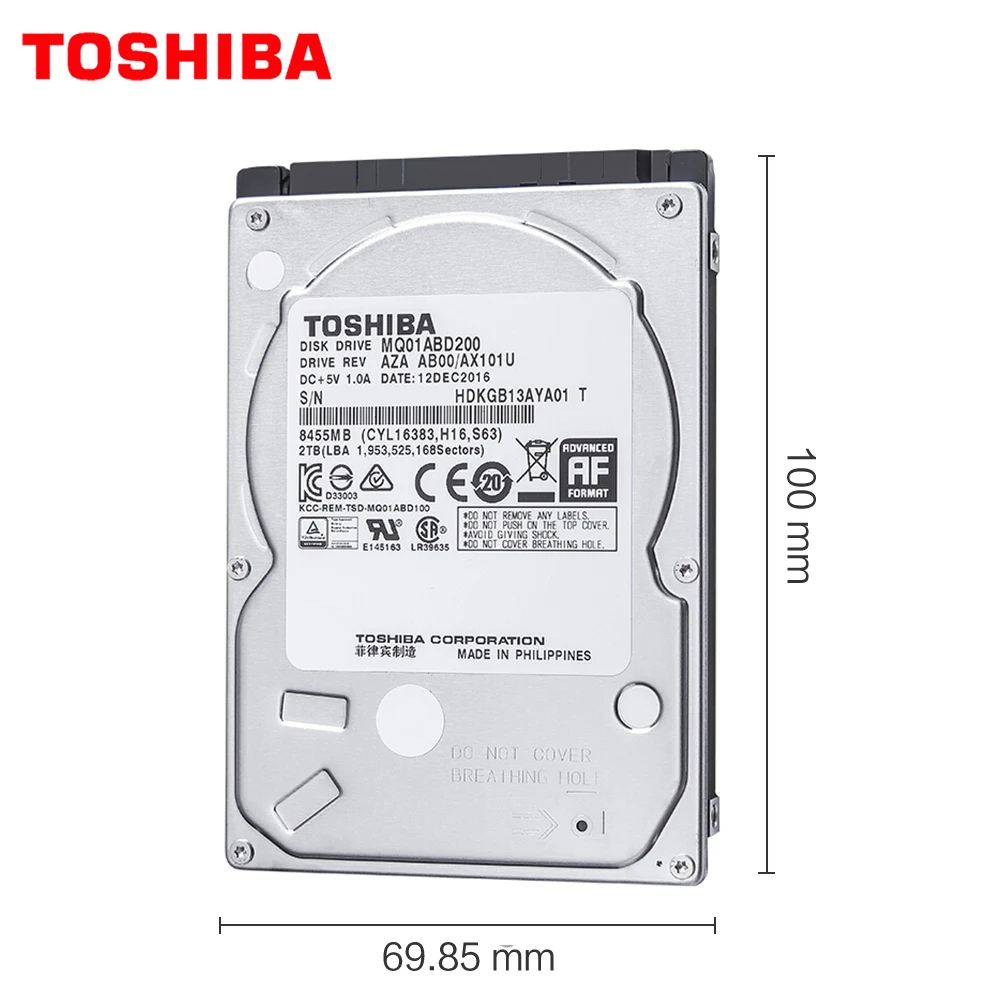 TOSHIBA 3TB Internal Hard Drive Disk HDD HD 2.5" Laptop Notebook 15mm Height Thickness SATA 3 6.0Gb/s 5400 RPM
TOSHIBA 3TB Internal Hard Drive Disk HDD HD 2.5" Laptop Notebook 15mm Height Thickness SATA 3 6.0Gb/s 5400 RPM