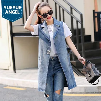 Autumn New Fashion Plus Size Women Long Jacket Sleeveless Cardigan Ladies Jeans Waistcoats Female Denim Vests Streetwear
Autumn New Fashion Plus Size Women Long Jacket Sleeveless Cardigan Ladies Jeans Waistcoats Female Denim Vests Streetwear