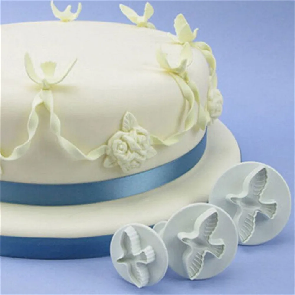 3pcs/set Pigeon Bird Cake Decorating Mold Plastic Sugar Craft Fondant Cake Pattern Decorating Cookies Cutter Mold Baking Tools
3pcs/set Pigeon Bird Cake Decorating Mold Plastic Sugar Craft Fondant Cake Pattern Decorating Cookies Cutter Mold Baking Tools