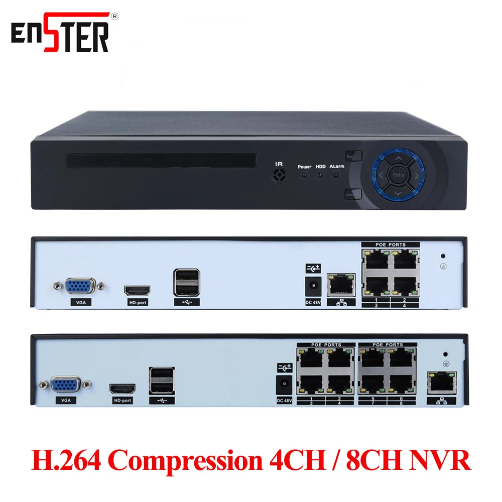 ENSTER 48V 4CH 8CH 1080P PoE Network Video Recorder Support IEEE802.3af Power over Ethernet-XMEYE Smartphone APP Remote Playback
ENSTER 48V 4CH 8CH 1080P PoE Network Video Recorder Support IEEE802.3af Power over Ethernet-XMEYE Smartphone APP Remote Playback