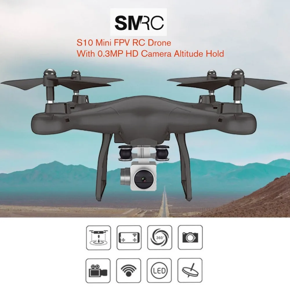 SMRC S10 Mini Drone With 0.3 Megapixel HD Camera 6 Axles Gyro 2.4G Altitude Hold RC Quadcopter Helicopter Model Children's gift
SMRC S10 Mini Drone With 0.3 Megapixel HD Camera 6 Axles Gyro 2.4G Altitude Hold RC Quadcopter Helicopter Model Children's gift