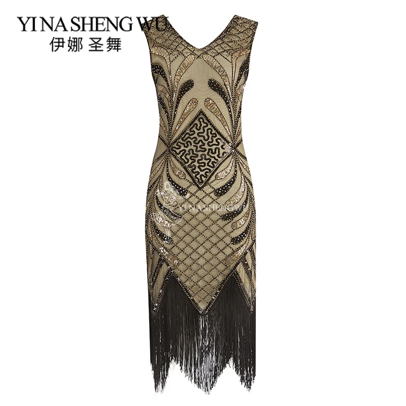 1920s Great Gatsby Vintage Flapper Dresses Beaded Sequins Tassel Dancing Dress 1 Pc Party V-neck Sleeveless Latin Dance Clothing
1920s Great Gatsby Vintage Flapper Dresses Beaded Sequins Tassel Dancing Dress 1 Pc Party V-neck Sleeveless Latin Dance Clothing