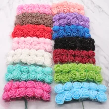 12 개/가방/가방 미니 pe 폼 장미 꽃 머리 인공 장미 꽃 수제 diy 웨딩 홈 인테리어 축제 및 파티 용품(China)