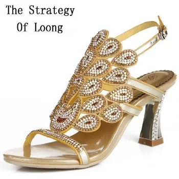 Peacock Feather Rhinestones Lady Real Leather High Heels Peep Toe Big Size Sandals Sheepskin Leather Women Summer Shoes 20180713
Peacock Feather Rhinestones Lady Real Leather High Heels Peep Toe Big Size Sandals Sheepskin Leather Women Summer Shoes 20180713