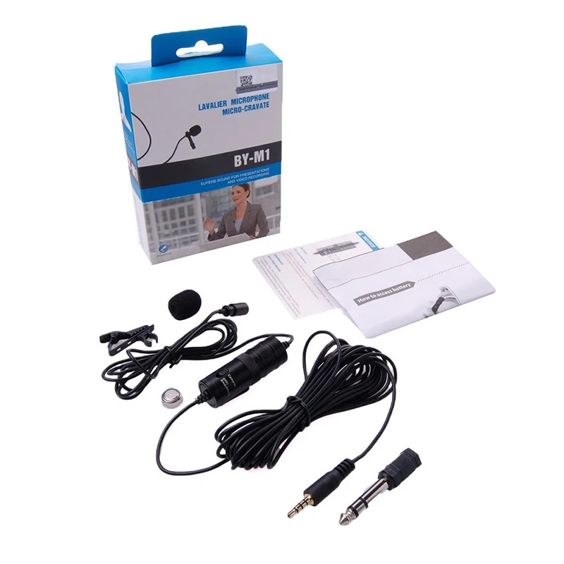 for Stereo DSLR Canon Nikon iPhone Camcorders Broadcasting Recording BY-M1 Lavalier Omnidirectional Condenser Microphone
for Stereo DSLR Canon Nikon iPhone Camcorders Broadcasting Recording BY-M1 Lavalier Omnidirectional Condenser Microphone