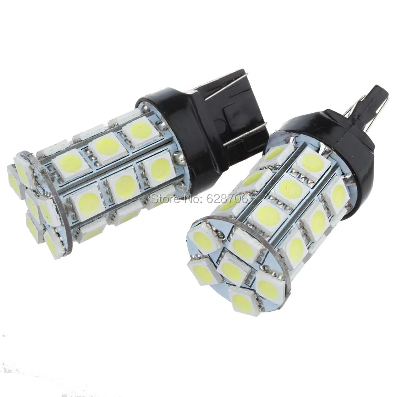 

2pcs T20 W21/5W 7443 W21W 7440 WY21W 27 5050 SMD LED Pure White Auto Car Daytime Running Light Bulb Brake Turn Stop Rear Lamp