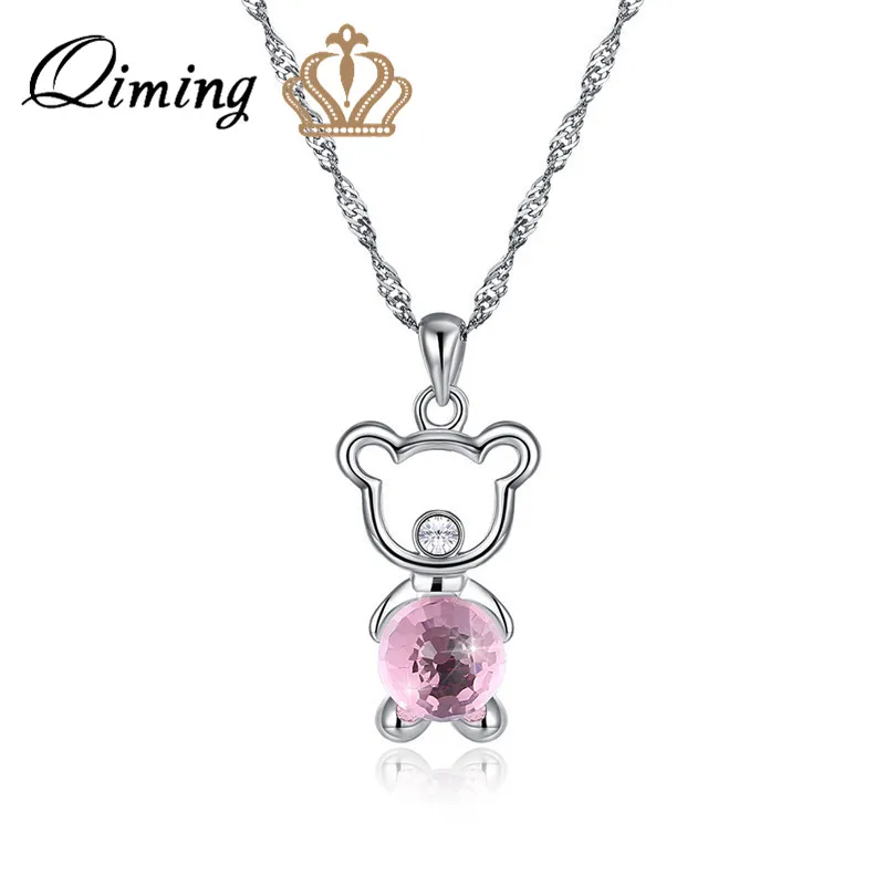 QIMING Little Bear Pendant Necklace For Women Baby Kids Children Jewelry Silver Chain Cute Lovely Animal Necklace Party Gift
QIMING Little Bear Pendant Necklace For Women Baby Kids Children Jewelry Silver Chain Cute Lovely Animal Necklace Party Gift