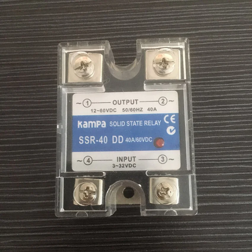 SSR-25DD Single Phase DC to DC Solid State Relay 40A Input 3-32VDC control Output 12-60VDC Black Solid State Relay(SSR-40DD)
SSR-25DD Single Phase DC to DC Solid State Relay 40A Input 3-32VDC control Output 12-60VDC Black Solid State Relay(SSR-40DD)