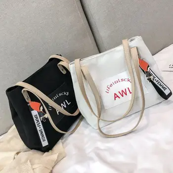 Fashion Hot Women 2019 Handbags Simple Versatile Letter Print Canvas Button Lock Messenger Simple Large Capacity Retro Shoulder
Fashion Hot Women 2019 Handbags Simple Versatile Letter Print Canvas Button Lock Messenger Simple Large Capacity Retro Shoulder