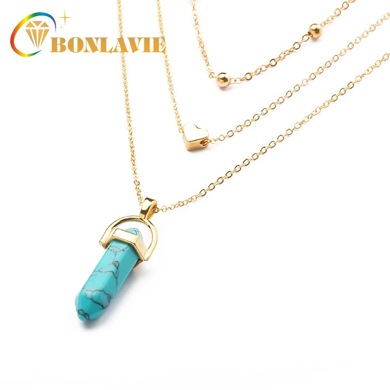 3 Plyer Natural Stone Choker Necklace for Women Gold Color Heart Shaped Crystal Fashion Pendant Necklace
3 Plyer Natural Stone Choker Necklace for Women Gold Color Heart Shaped Crystal Fashion Pendant Necklace