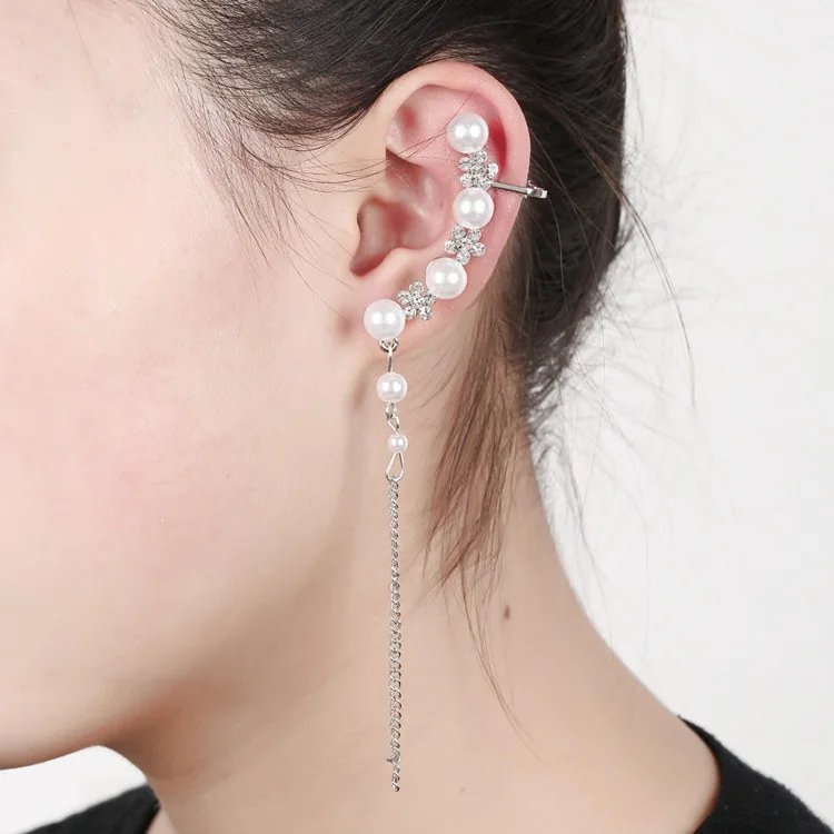 Clip Earrings Tassel Pearl Flower Design Silver Pleated Punk Style Ear Cuff For Women Men Fashion Jewelry pendientes
Clip Earrings Tassel Pearl Flower Design Silver Pleated Punk Style Ear Cuff For Women Men Fashion Jewelry pendientes