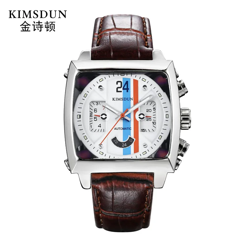 KIMSDUN Luxury Brand Automatic Mechanical Mens Watches Montre Homme Business Leather Watch Men erkek kol saati Square Clock
KIMSDUN Luxury Brand Automatic Mechanical Mens Watches Montre Homme Business Leather Watch Men erkek kol saati Square Clock