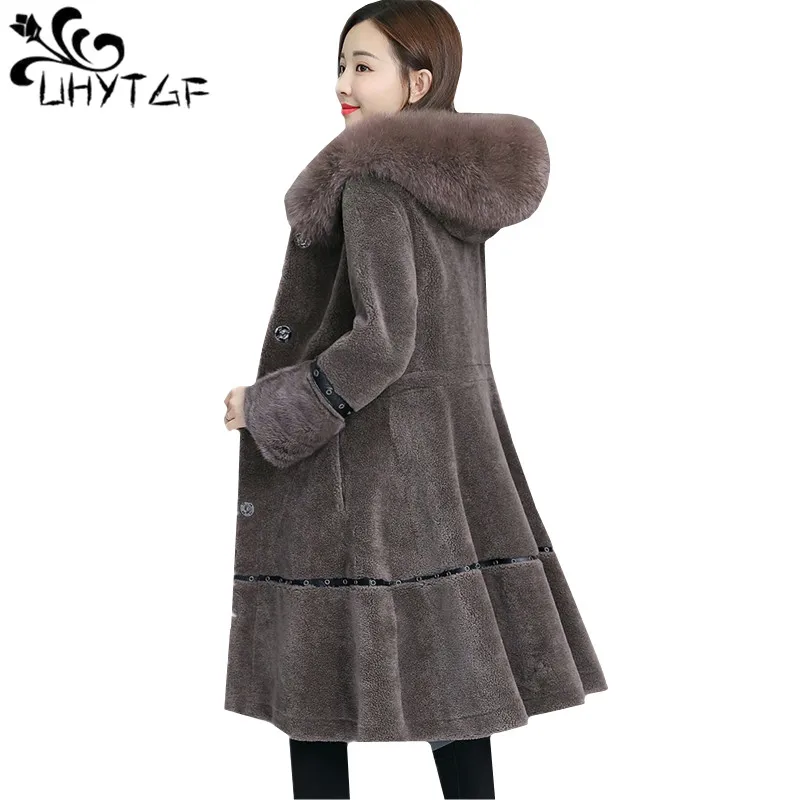 UHYTGF New Wool mink fur Coat Women Winter jacket luxury Fox fur collar Hooded Warm Outerwear Sheep shearing long Coat M-4XL1028
UHYTGF New Wool mink fur Coat Women Winter jacket luxury Fox fur collar Hooded Warm Outerwear Sheep shearing long Coat M-4XL1028