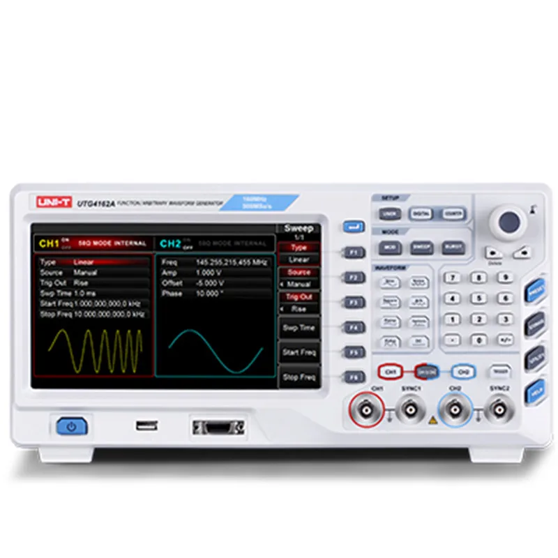Original UNI-T UTG4162A Function/Arbitrary Waveform Generator Dual Channels 100MHz/120MHz/160MHz Sine Waveform Output 500MSa/s
Original UNI-T UTG4162A Function/Arbitrary Waveform Generator Dual Channels 100MHz/120MHz/160MHz Sine Waveform Output 500MSa/s