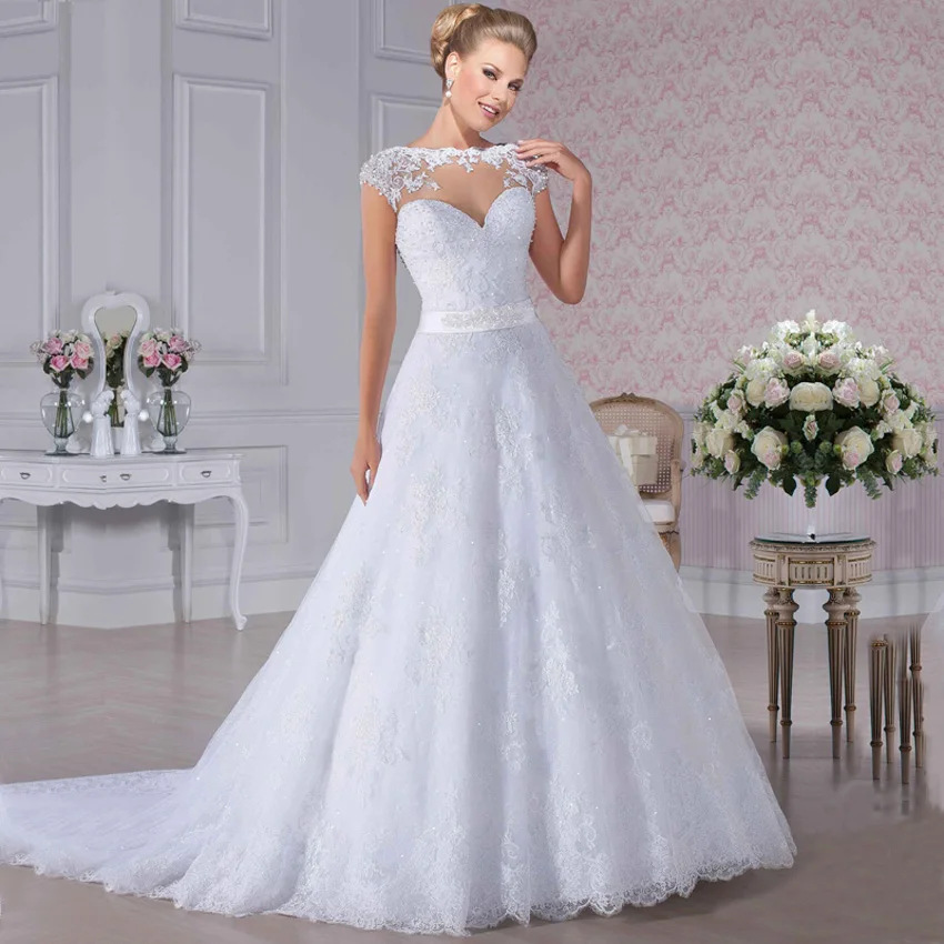 Robe de Mariage See Through Back Wedding Gowns Luxury Pearls Lace Wedding Dress 2018 Sexy Bridal Dresses Vestido de Noiva
Robe de Mariage See Through Back Wedding Gowns Luxury Pearls Lace Wedding Dress 2018 Sexy Bridal Dresses Vestido de Noiva