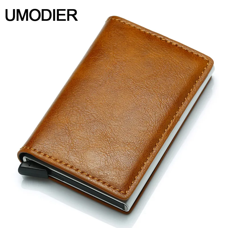 UMODIER Antitheft Men Vintage Credit Card Holder Blocking Rfid Wallet Leather Unisex Security Information Aluminum Metal Purse
UMODIER Antitheft Men Vintage Credit Card Holder Blocking Rfid Wallet Leather Unisex Security Information Aluminum Metal Purse