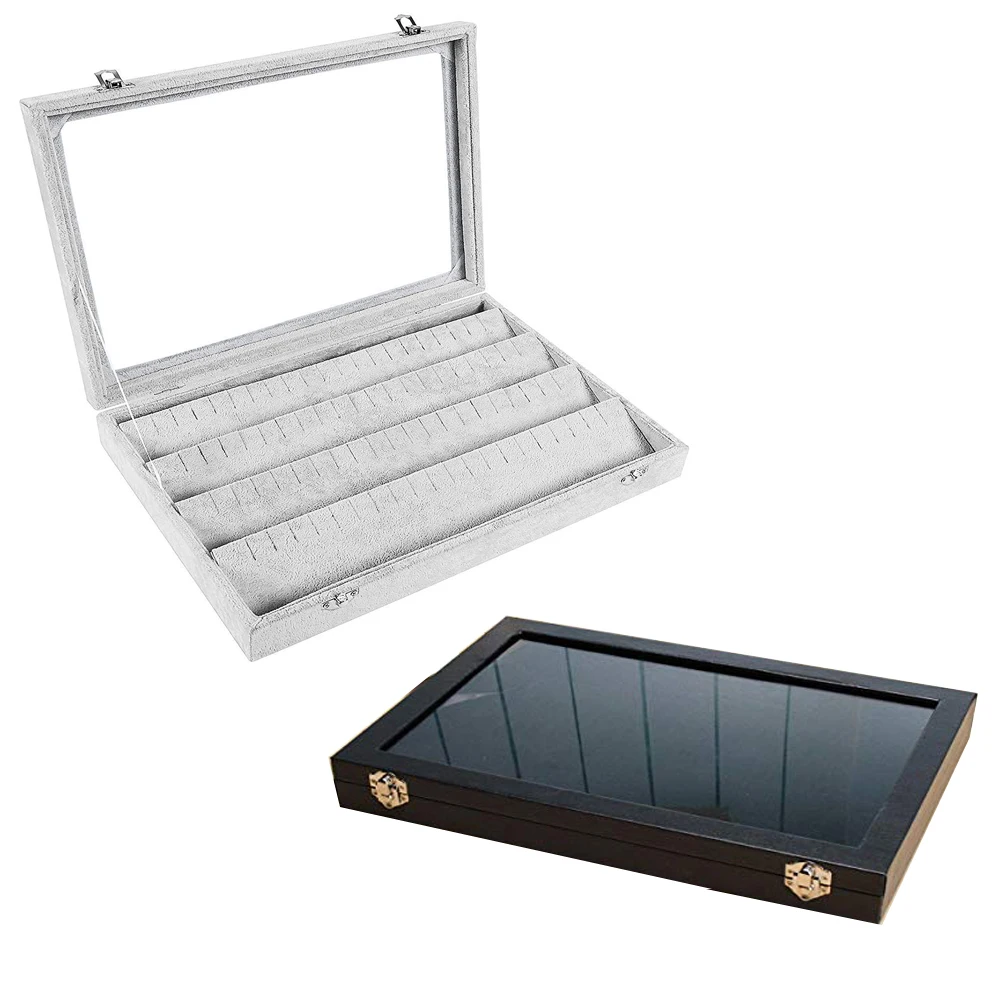 SZanbana 32 Pairs Clear Lid Earrings Organizer Holder Gray Velvet Jewelry Tray Display Showcase Storage For Women & Girls
SZanbana 32 Pairs Clear Lid Earrings Organizer Holder Gray Velvet Jewelry Tray Display Showcase Storage For Women & Girls