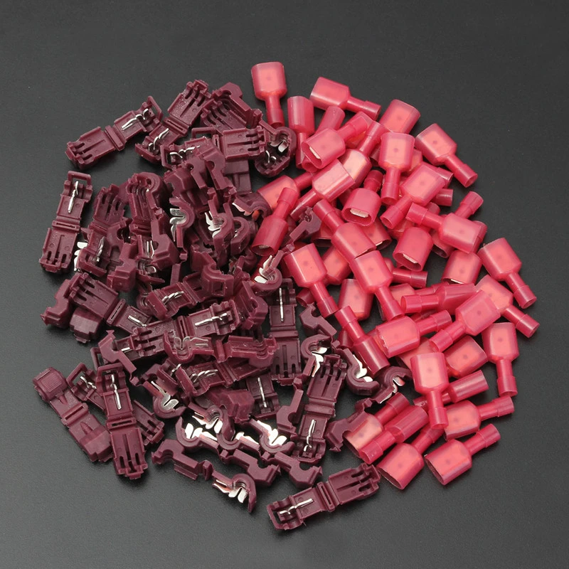 100PCS Red T-Tap/Male Insulated Crimping Terminals 0.5-1.5mm2 Quick Splice Wire Terminal Connectors Combo 22-18 AWG
100PCS Red T-Tap/Male Insulated Crimping Terminals 0.5-1.5mm2 Quick Splice Wire Terminal Connectors Combo 22-18 AWG