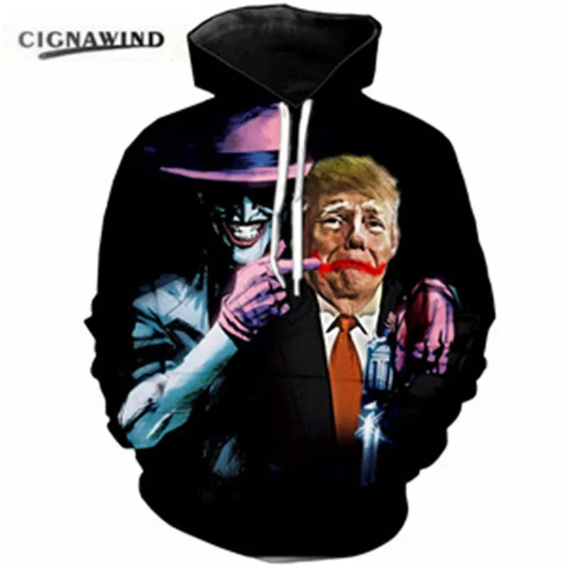 Latest funny hoodie sweatshirt Trump/The Joker 3D printed hoodies men/women pullovers Harajuku streetwear casual tracksuit tops
Latest funny hoodie sweatshirt Trump/The Joker 3D printed hoodies men/women pullovers Harajuku streetwear casual tracksuit tops