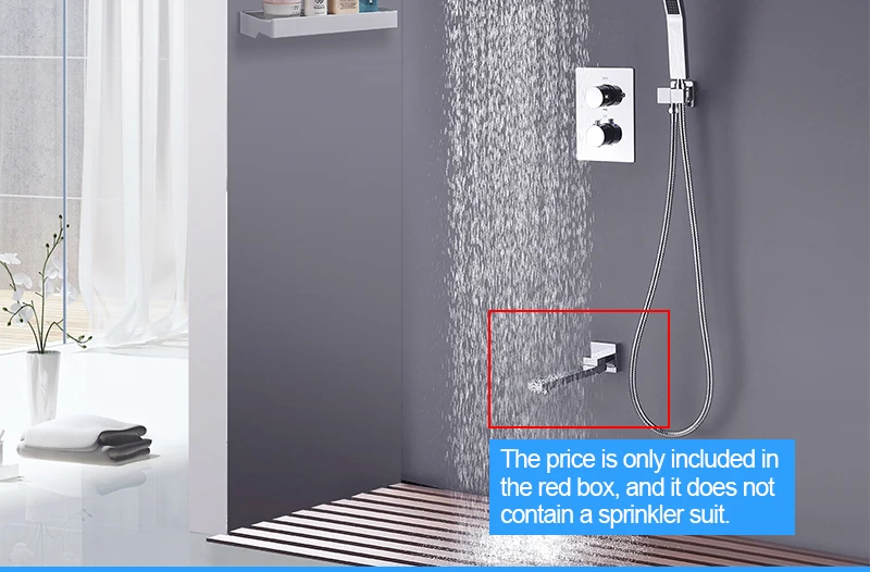 DCAN Square Solid Brass Shower Spout Bath Tub Bibcocks 180 Degree Folding Shower Faucets Spout Filler Bathroom Basin Faucet (20)