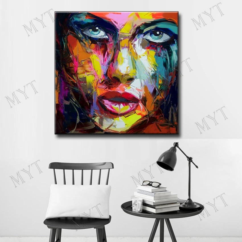 MYT Several Style 100% Handmade Knife Oil Painting Face Paintings Abstract Picture Modern Canvas Wall Art Pictures Unframed | Дом и сад