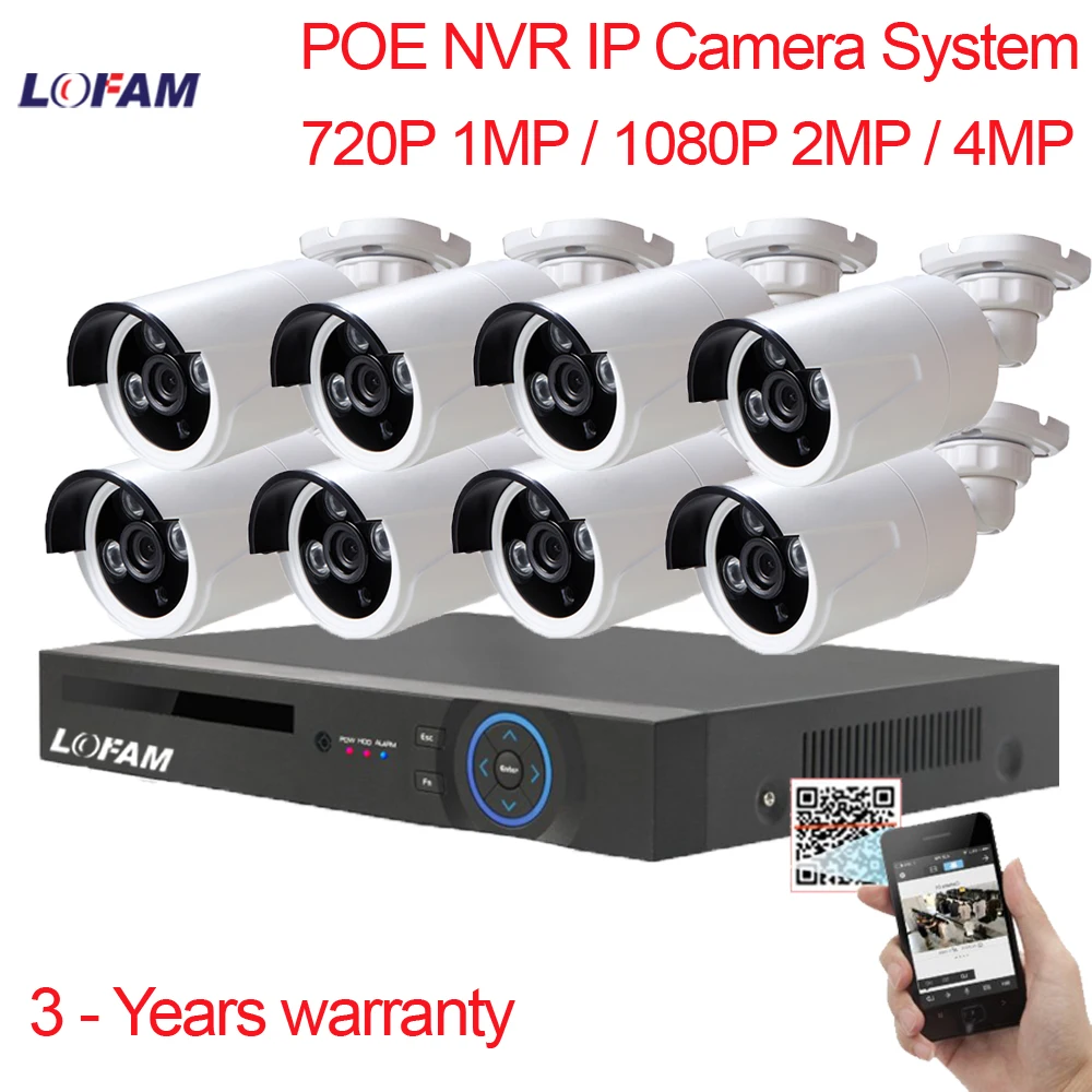 LOFAM 8CH 720P 1080P 4MP POE NVR HD CCTV Camera System 1.0MP 2.0MP 4.0MP Outdoor IP Camera Onvif Video Security Surveillance Kit
LOFAM 8CH 720P 1080P 4MP POE NVR HD CCTV Camera System 1.0MP 2.0MP 4.0MP Outdoor IP Camera Onvif Video Security Surveillance Kit
