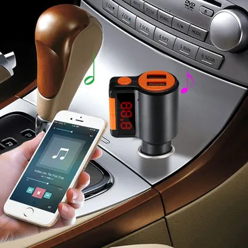 

12V Dual USB Bluetooth MP3 Player Car Hands-free FM Transmitter BC09 Car Charger charging to your phone / for iPad / GPS / MP3