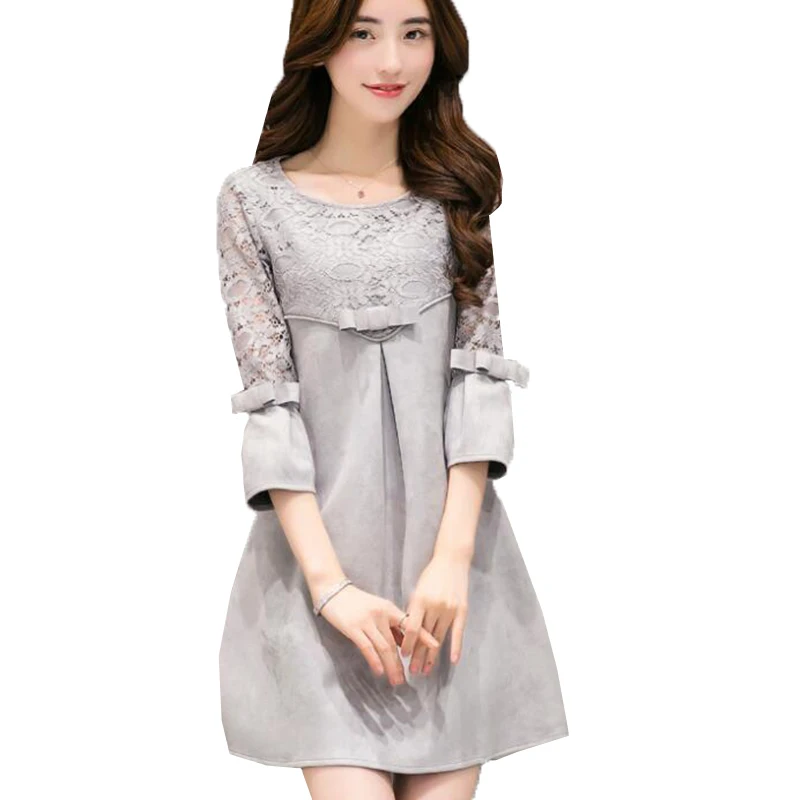 2017 New Women Faux Suede Dress Spring Summer Vintage Lace Patchwork Bow Dresses Sexy Slim Elegant Dress Party Vestidos SF119
2017 New Women Faux Suede Dress Spring Summer Vintage Lace Patchwork Bow Dresses Sexy Slim Elegant Dress Party Vestidos SF119
