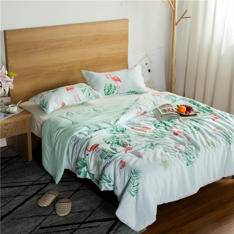 Floral Flamingo Printed Air Condition Summer Quilt Plaids Patchwork Bed Covers Comforter Washed Cotton Blankets for Adults Kids
Floral Flamingo Printed Air Condition Summer Quilt Plaids Patchwork Bed Covers Comforter Washed Cotton Blankets for Adults Kids