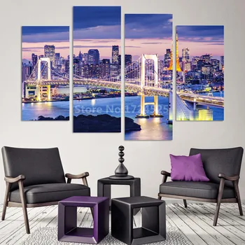 Unframed 4 Panels Fashion Home Decoration Tokyo Night Landscape Canvas Painting Print Wall Art Picture for Living Room
Unframed 4 Panels Fashion Home Decoration Tokyo Night Landscape Canvas Painting Print Wall Art Picture for Living Room