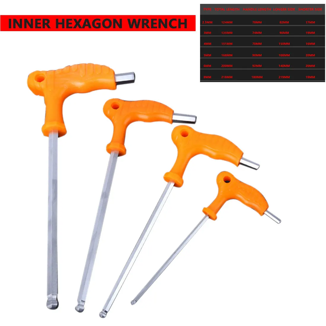 Wrench Spanner Hand Tool 2.5/3/4/5/6/8mm High-carbon Steel Inner Hexagon Wrench T Handle allen Hex Key
Wrench Spanner Hand Tool 2.5/3/4/5/6/8mm High-carbon Steel Inner Hexagon Wrench T Handle allen Hex Key