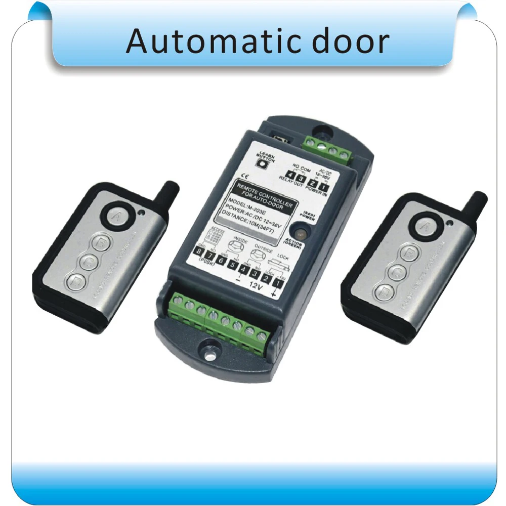 Free shipping 2pcs remote Learning code automatic door controller with remote controller 12-36VDC/AC
Free shipping 2pcs remote Learning code automatic door controller with remote controller 12-36VDC/AC
