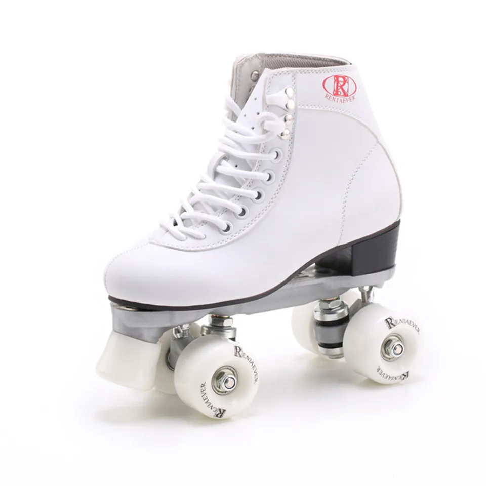 RENIAEVER-Roller-Skates-Double-Line-Skates-White-Women-Female-Lady-Adult-White-PU-4-Wheels (1)