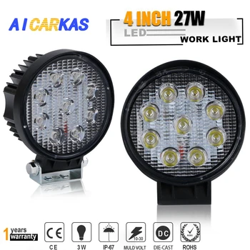 AICARKAS 4inch 27W Spot Flood Round LED Work Light Bar Fog Light Waterproof Offroad Driving Led lamp for Jeep SUV Boat Truck Car
AICARKAS 4inch 27W Spot Flood Round LED Work Light Bar Fog Light Waterproof Offroad Driving Led lamp for Jeep SUV Boat Truck Car