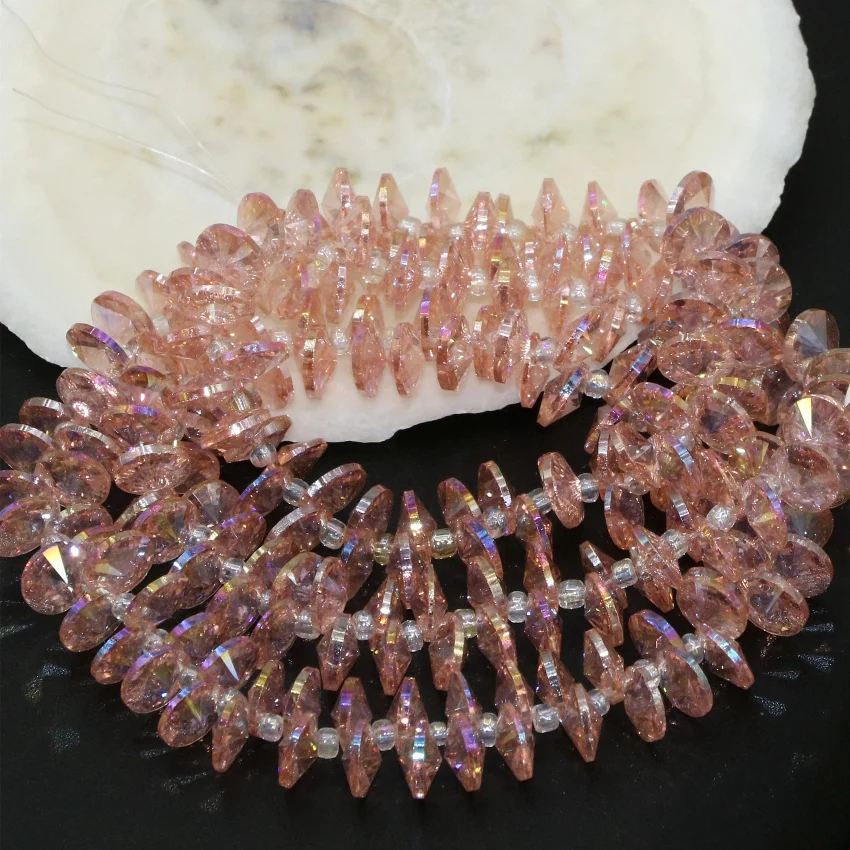 

High quality 190pcs wholesale 4*8mm red pink bicone shape glass crystal spacers beads diy jewelry findings accessories B2882